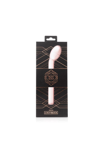 Золотистый вибратор для G-стимуляции Rosy Gold G-spot Vibrator - 22 см.