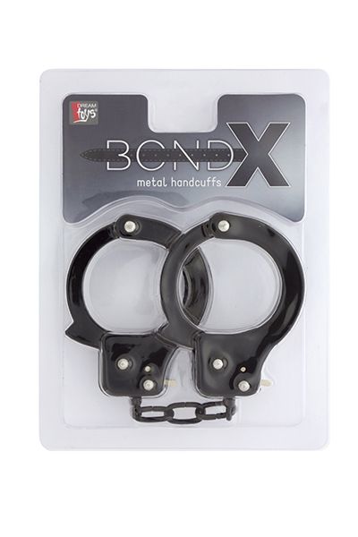 Чёрные наручники из листового металла BONDX METAL CUFFS BLACK