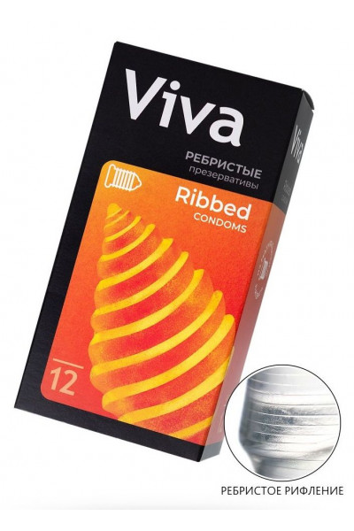 Ребристые презервативы VIVA Ribbed - 12 шт.