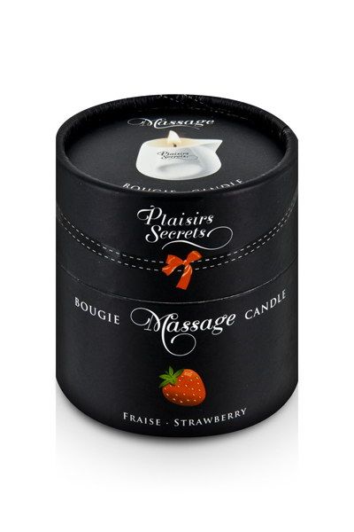 Массажная свеча с ароматом клубники Bougie de Massage Gourmande Fraise - 80 мл.