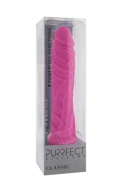 Розовый вибратор-реалистик PURRFECT SILICONE CLASSIC 8.5INCH PINK - 21,5 см.