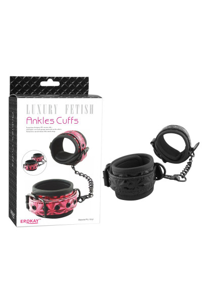 Чёрные кожаные оковы на ноги Ankles Cuffs