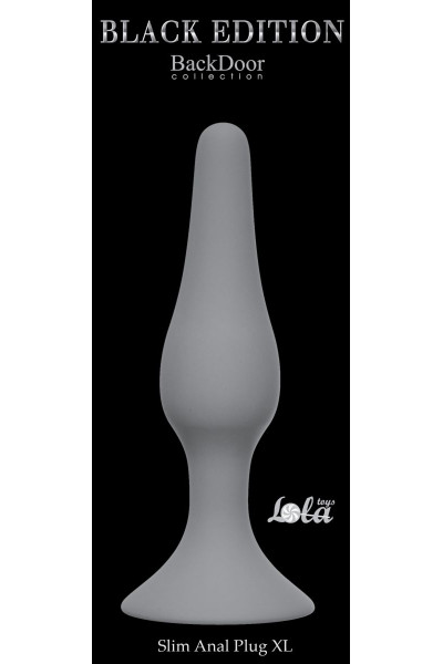 Серая анальная пробка Slim Anal Plug XL - 15,5 см.