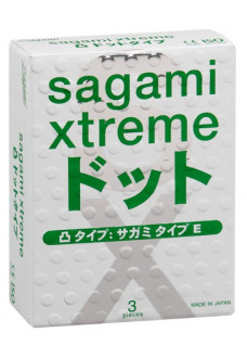 Презервативы Sagami Xtreme Type-E с точками - 3 шт.