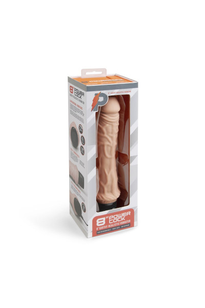 Телесный вибратор-реалистик 8  Girthy Realistic Vibrator - 24,5 см.