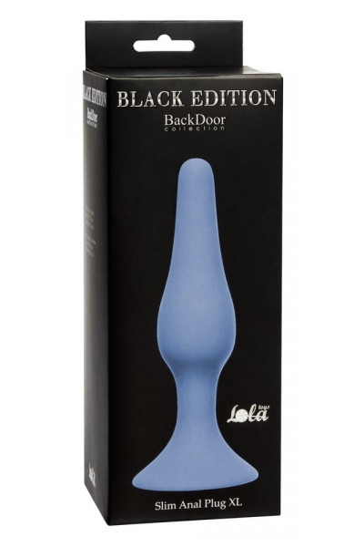 Синяя анальная пробка Slim Anal Plug XL - 15,5 см.