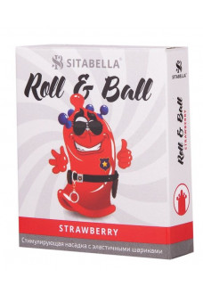 Стимулирующий презерватив-насадка Roll   Ball Strawberry