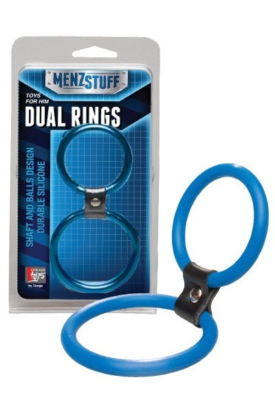 Синее двойное эрекционное кольцо Dual Rings Blue