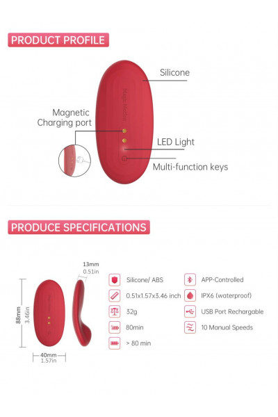 Вибромассажер в трусики Magic Motion Nyx - 8,8 см.