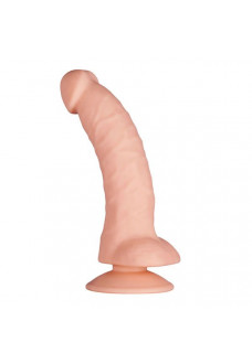 Телесный фаллоимитатор на присоске PURRFECT SILICONE DELUXE DONG 7INCH - 18 см.