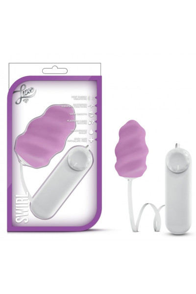 Фиолетовое виброяйцо Swirl Bullet with Silicone Sleeve