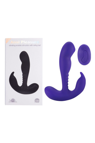 Фиолетовый стимулятор простаты Remote Control Prostate Stimulator with Rolling Ball - 13,3 см.