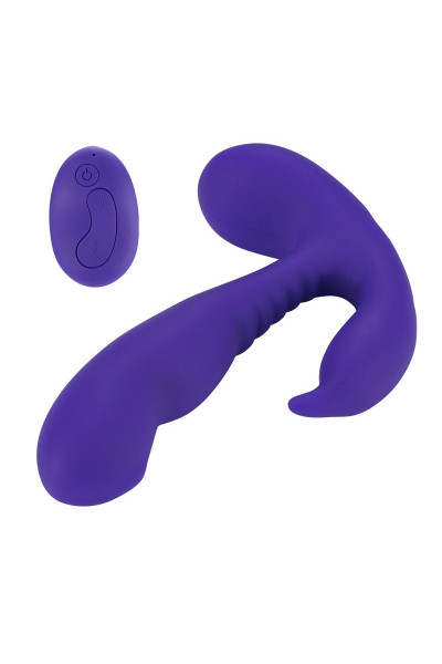 Фиолетовый стимулятор простаты Remote Control Prostate Stimulator with Rolling Ball - 13,3 см.