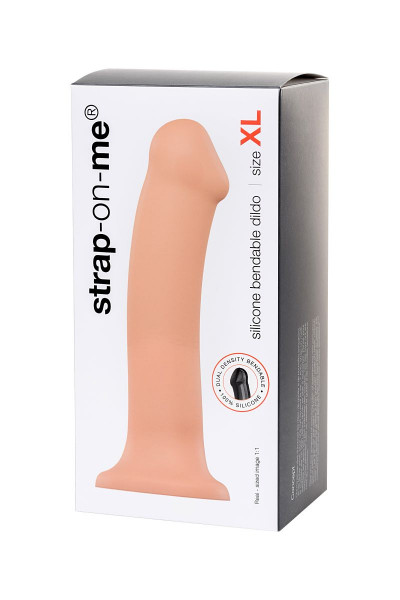 Телесный фаллос на присоске Silicone Bendable Dildo XL - 20 см.