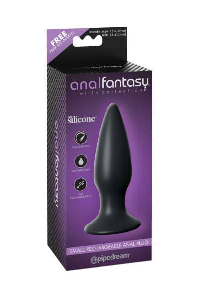 Чёрная малая анальная вибропробка Small Rechargeable Anal Plug - 10,9 см.