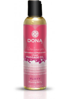 Массажное масло с феромонами DONA Flirty Blushing Berry - 125 мл.