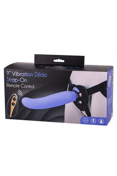 Фиолетовый вибрострапон 9INCH VIBRATION DILDO STRAP-ON - 24 см.