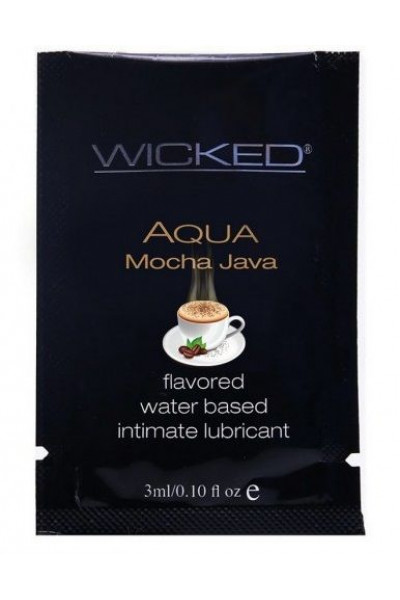 Лубрикант со вкусом кофе мокко Wicked Aqua Mocha Java - 3 мл.