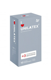 Презервативы с точками Unilatex Dotted - 12 шт. + 3 шт. в подарок