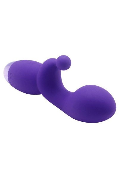 Фиолетовый вибратор INDULGENCE Rechargeable G Kiss - 16,5 см.