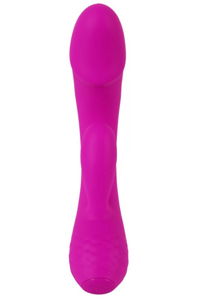 Лиловый вибратор-кролик Super Soft Silicone Rabbit Vibrator - 17,7 см.