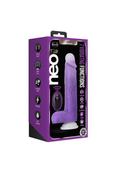 Фиолетовый вибратор-реалистик Encore 8 Inch Vibrating Dildo - 21,6 см.