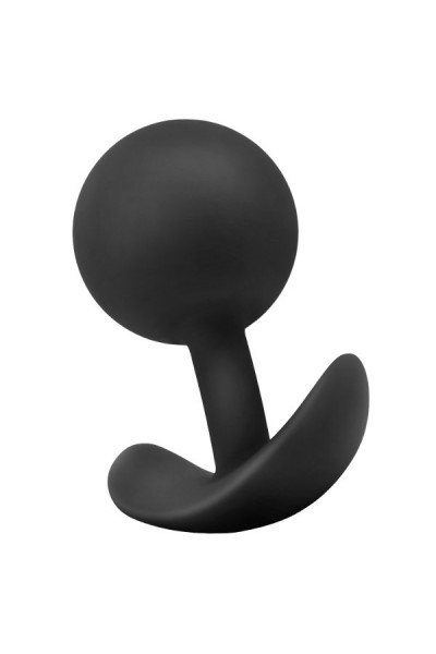 Черная анальная пробка Silicone Vibra Plug - 8,9 см.