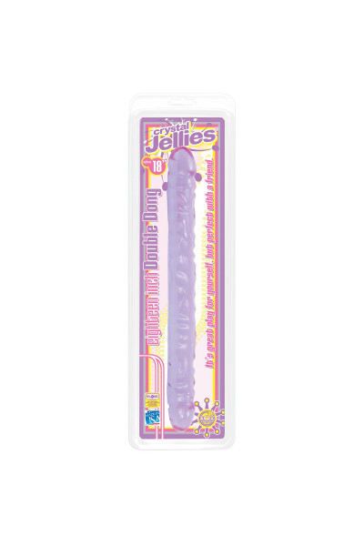 Двухсторонний фиолетовый фаллоимитатор Double Dong Purple Jellie - 46 см.