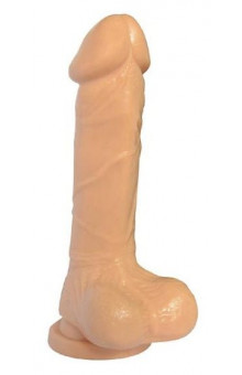 Телесный фаллоимитатор 8 Inch Carved DIldo - 22 см.