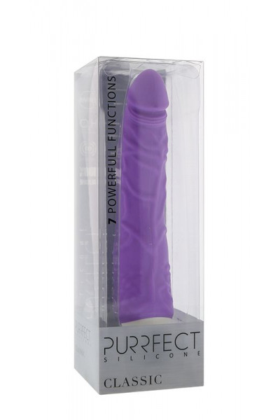 Фиолетовый вибратор-реалистик PURRFECT SILICONE CLASSIC 7.1INCH PURPLE - 18 см.