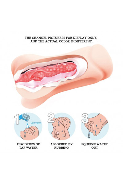 Телесный мастурбатор-вагина с эффектом смазки