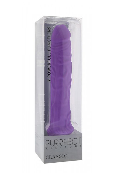 Фиолетовый вибратор-реалистик PURRFECT SILICONE CLASSIC 8.5INCH - 21,5 см.