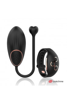 Черно-золотистое виброяйцо с пультом-часами Anne s Desire Vibro Egg Wireless Watchme