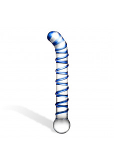 Изогнутый стеклянный фаллос G-Spot Glass Dildo - 17 см.