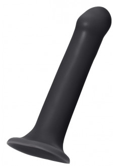 Черный фаллос на присоске Silicone Bendable Dildo L - 19 см.