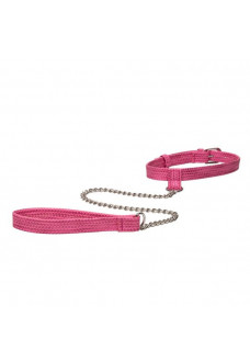 Розовый ошейник с поводком Tickle Me Pink Collar With Leash