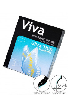 Ультратонкие презервативы VIVA Ultra Thin - 3 шт.