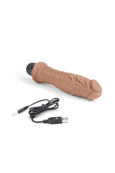 Кофейный вибратор-реалистик 8  Girthy Realistic Vibrator - 24,5 см.