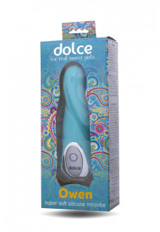 Голубой мини-вибратор Dolce Owen - 12,5 см.