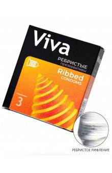 Ребристые презервативы VIVA Ribbed - 3 шт.