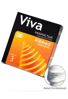 Ребристые презервативы VIVA Ribbed - 3 шт.