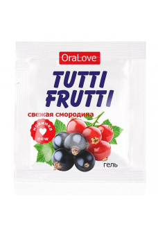 Гель-смазка Tutti-frutti со вкусом смородины - 4 гр.