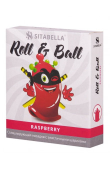 Стимулирующий презерватив-насадка Roll   Ball Raspberry