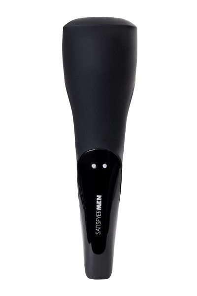 Чёрный нереалистичный мастурбатор с вибрацией Satisfyer Men Wand