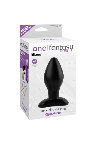 Черная анальная пробка среднего размера Large Silicone Plug - 13 см.