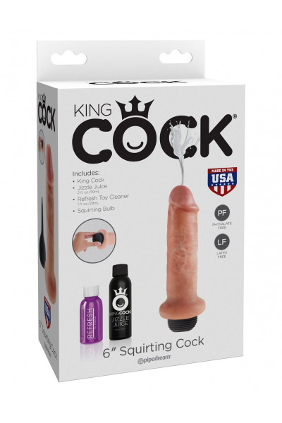 Фаллоимитатор с имитацией семяизвержения 6  Squirting Cock - 17,8 см.