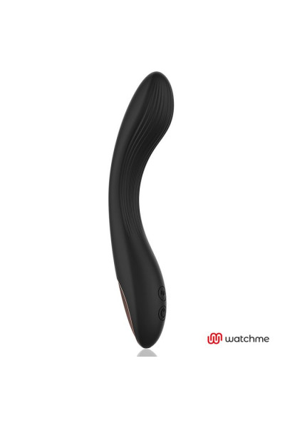 Черно-золотой вибратор с пультом-часами Anne s Desire Curve G-Spot Vibe Wireless Watchme - 20,5 см.