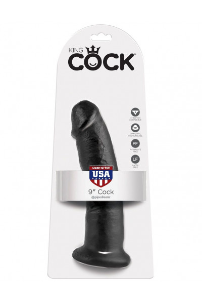 Чёрный фаллоимитатор 9  Cock - 22,9 см.