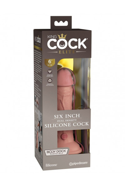 Телесный фаллоимитатор 6  Silicone Dual Density Cock - 17 см.