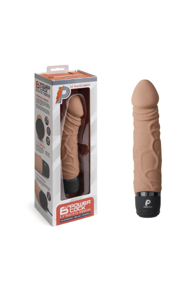 Кофейный вибратор-реалистик 6.5  Girthy Realistic Vibrator - 19 см.